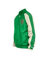 New Era Men's Kelly Green San Francisco Giants Ripstop Raglan Quarter-Zip Hoodie Windbreaker Jacket