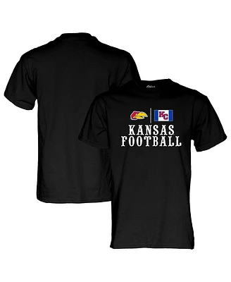 Blue 84 Men's and Women's Black Kansas Jayhawks Blackout T-Shirt