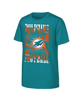 Outerstuff Big Boys and Girls Aqua Miami Dolphins Garage Hero T-Shirt