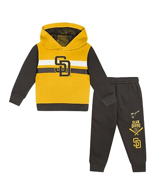 Outerstuff Toddler 2-Piece Gold/Brown San Diego Padres Wind Up Pullover Hoodie and Sweatpants Set