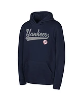 Outerstuff Big Boys and Girls Navy New York Yankees Tailor Made Fleece Pullover Hoodie