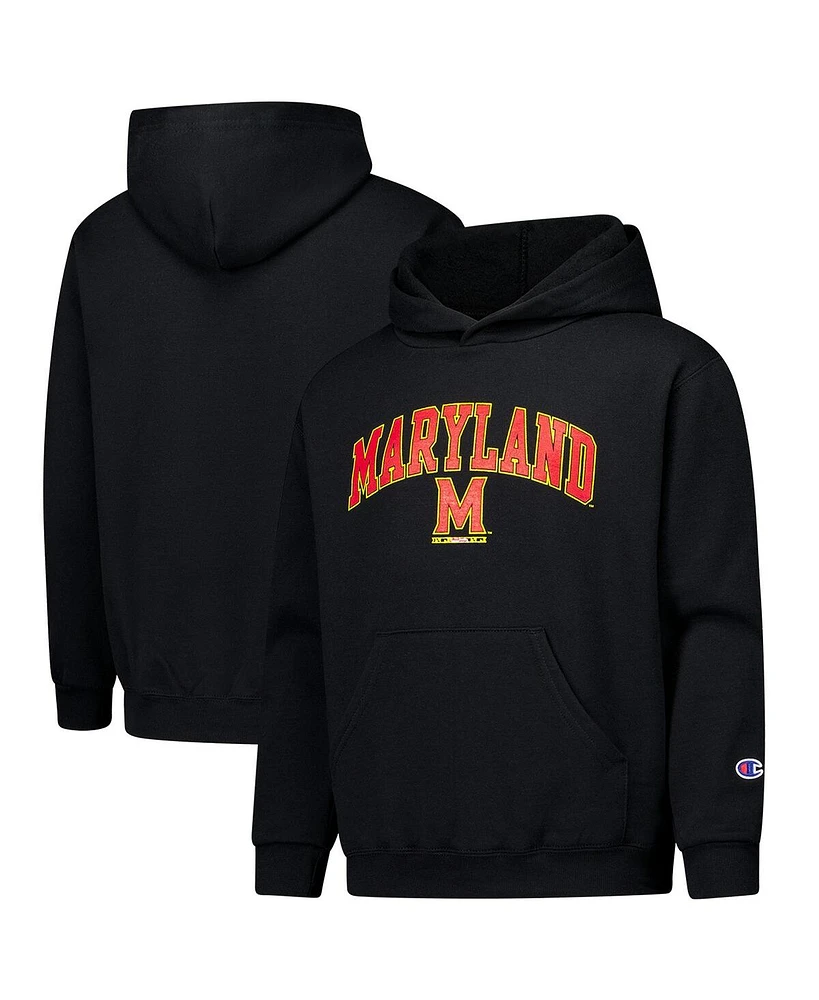 Champion Big Boys and Girls Black Maryland Terrapins Campus Pullover Hoodie