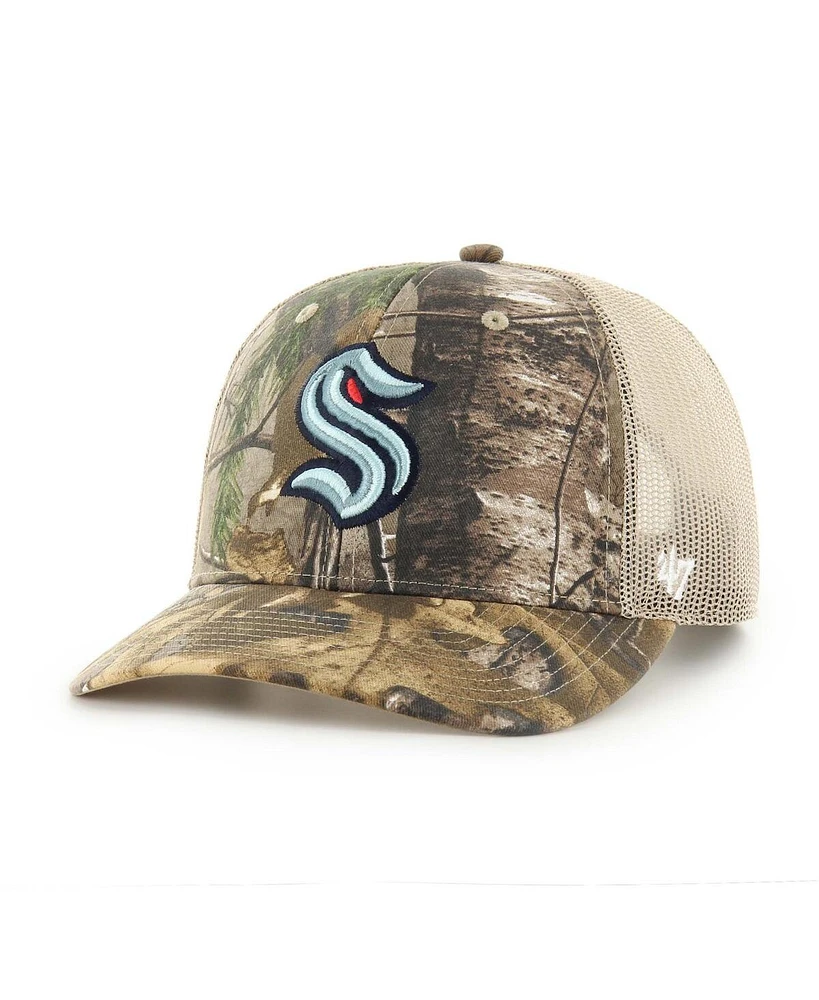 '47 Brand Men's Realtree Camo Seattle Kraken Logo Trucker Adjustable Hat
