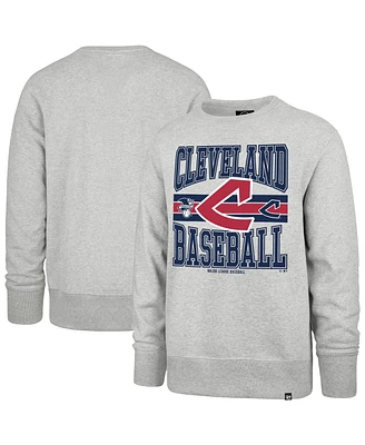 '47 Brand Men's Gray Cleveland Guardians Letters Headline Pullover Sweatshirt
