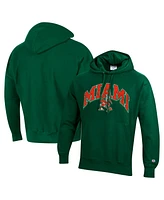 Champion Men's Green Miami Hurricanes Vault Late Night Reverse Weave Pullover Hoodie