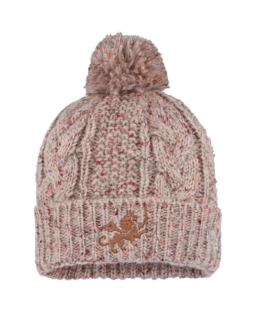 New Era Women's Tan Fc Cincinnati Cuffed with Pom Knit Hat