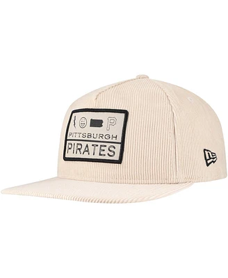 New Era Men's Khaki Pittsburgh Pirates Summer Essential Golfer Snapback Hat