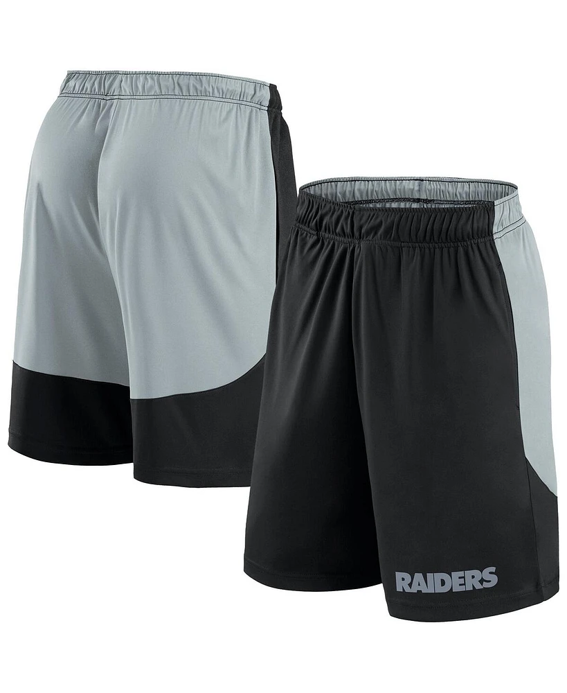 Fanatics Men's Black/Silver Las Vegas Raiders Big Tall Launch Shorts