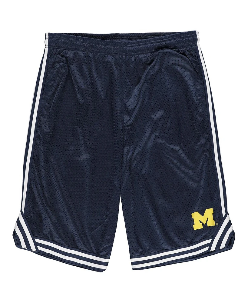 Fanatics Men's Navy Michigan Wolverines Big Tall Dual Stripe Mesh Shorts