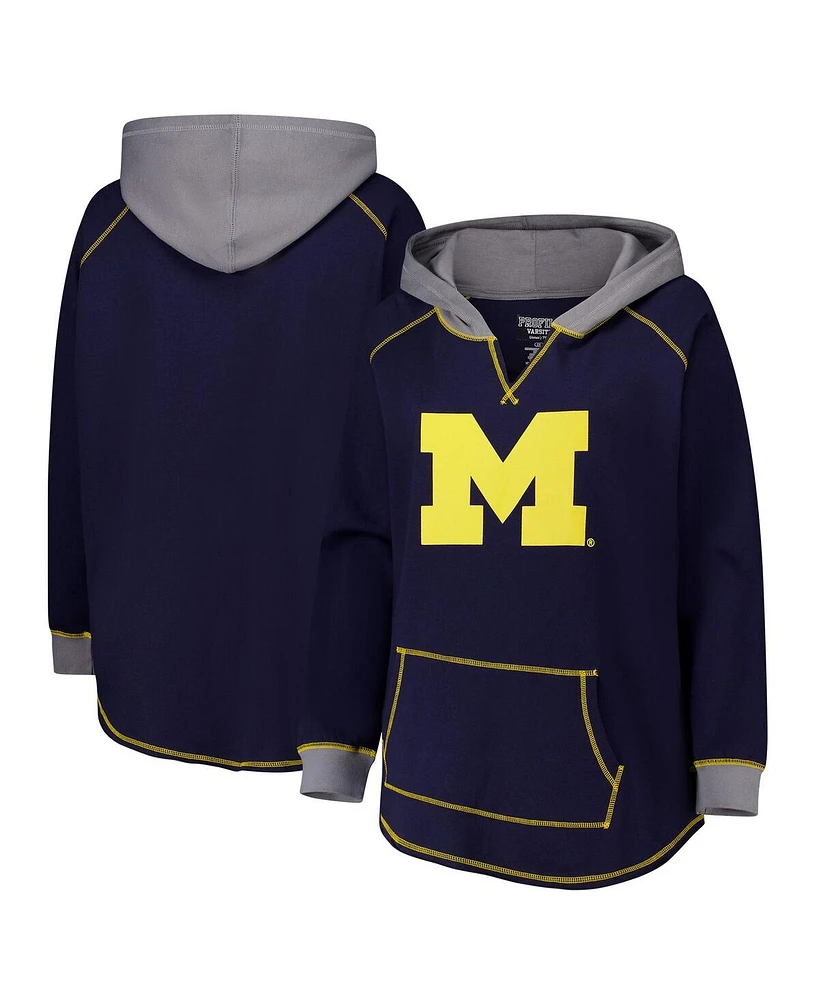 Fanatics Women's Navy Michigan Wolverines Plus Boom Pullover Hoodie