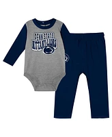 Outerstuff Baby Boys and Girls 2-Piece Penn State Nittany Lions Double Up Long Sleeve Bodysuit Pant Set
