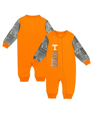 Outerstuff Baby Boys and Girls Tennessee Orange Volunteers Playbook Color Block Long Sleeve Coveralls