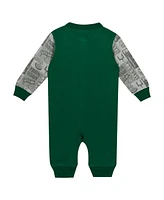 Outerstuff Baby Boys and Girls Green Michigan State Spartans Playbook Color Block Long Sleeve Coveralls