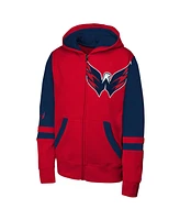 Outerstuff Big Boys and Girls Red Washington Capitals Face Off Full-Zip Hoodie