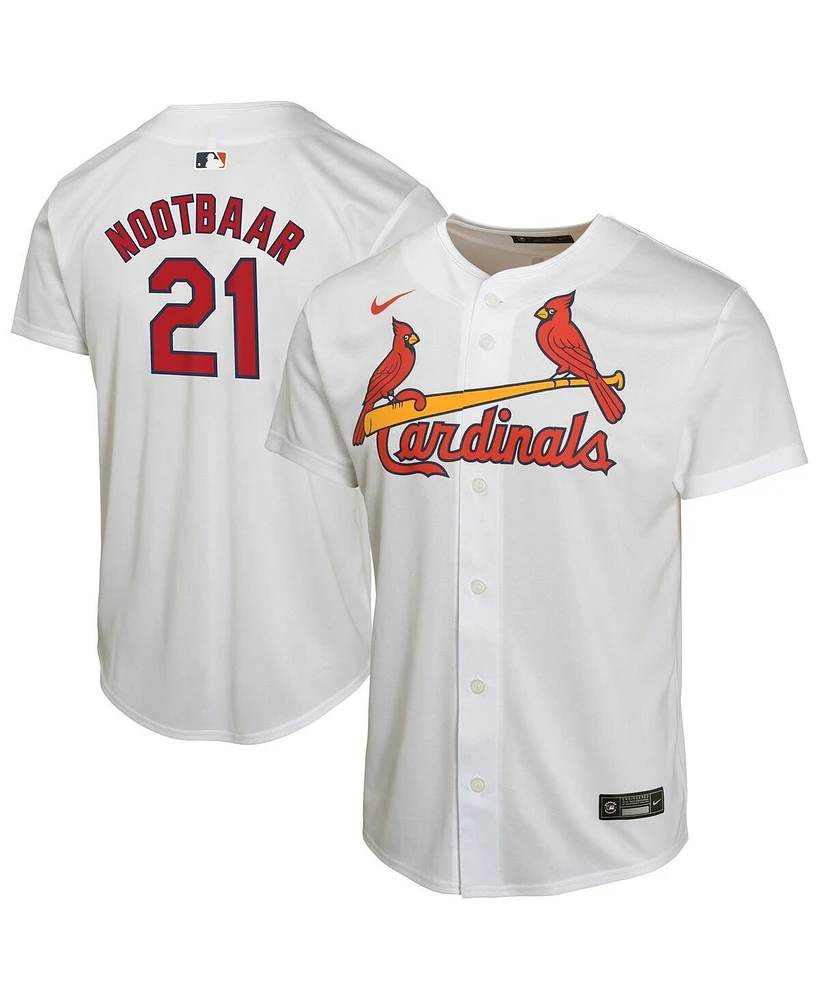 Nike Big Boys and Girls Lars Nootbaar White St. Louis Cardinals Home Game Player Jersey