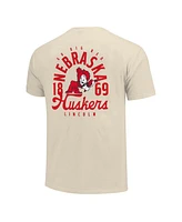 Image One Men's Cream Nebraska Huskers Comfort Colors Mascot Overlay T-Shirt