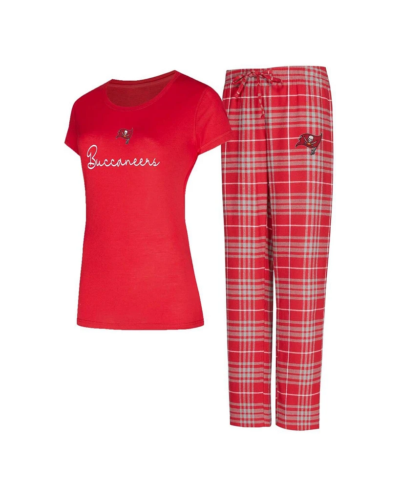 Concepts Sport Women's Tampa Bay Buccaneers Vector T-Shirt and Flannel Pants Sleep Set