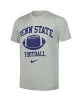 Nike Big Boys and Girls Penn State Nittany Lions Heather Gray Logo Legend Performance T-Shirt