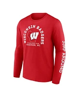 Fanatics Men's Red Wisconsin Badgers Fundamentals Cotton Winning Team Long Sleeve T-Shirt