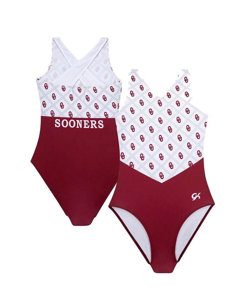 Gk Elite Big Girls Crimson Oklahoma Sooners Replica Leotard