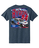 Hendrick Motorsports Team Collection Men's Heather Navy William Byron Liberty University Car T-Shirt