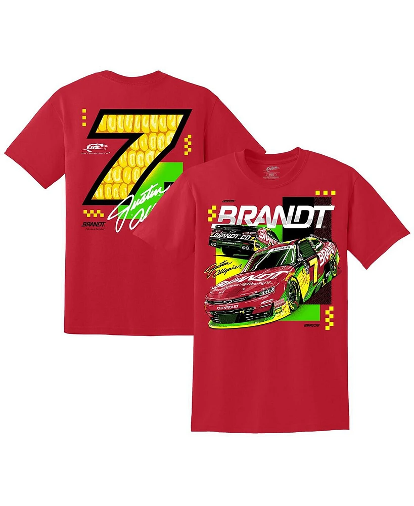Jr Motorsports Official Team Apparel Men's Red Justin Allgaier Brandt Car T-Shirt