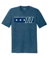 Joe Gibbs Racing Team Collection Men's Heather Navy Denny Hamlin Name Number Tri-Blend T-Shirt