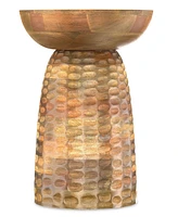 Simpli Home Boyd Solid Mango Wood Wooden Accent Table in Natural