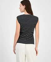 Bar Iii Women's Striped Knit Sweetheart-Neck Top, Exclusively at Macy's