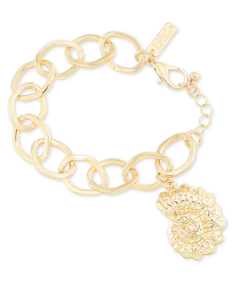 I.n.c. International Concepts Gold-Tone Shell Charm Link Bracelet, Exclusively at Macy's