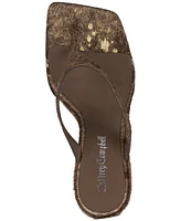 Jeffrey Campbell Romee-f Sculpted Wedge Thong Sandals