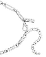 I.n.c. International Concepts Rhodium-Plated Crystal & Imitation Pearl Curved Bar Statement Necklace, 16-1/2" + 3" extender, Exclusively at Macy's