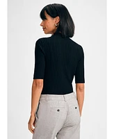 Isaac Mizrahi Women's Poor Boy Mock Sweater