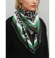 Jessie Zhao New York Double Sided Wool Silk Scarf Of Polka Dot Bloom