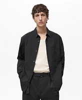 Mango Men's Regular-Fit Creased-Effect Shirt