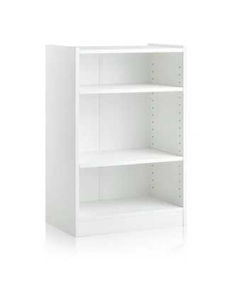3-Tier Bookcase Open Display Rack Cabinet with Adjustable Shelves