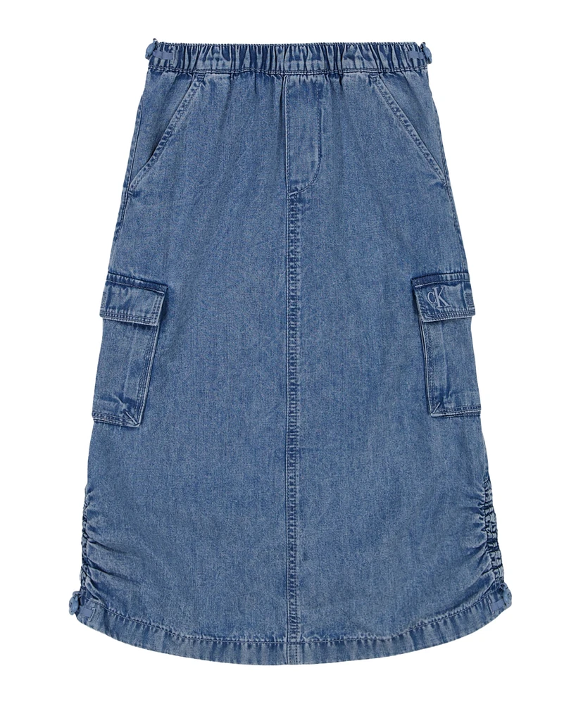 Calvin Klein Big Girls Denim Cargo Skirt