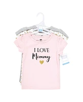 Hudson Baby Girls Short Sleeve T-Shirts Mommy, 12-18 Months