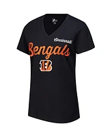 G-iii 4Her by Carl Banks Women's Black Cincinnati Bengals Post Season V-Neck T-Shirt