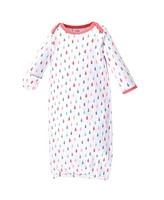 Luvable Friends Baby Girls Cotton Gowns Clouds, Preemie/Newborn