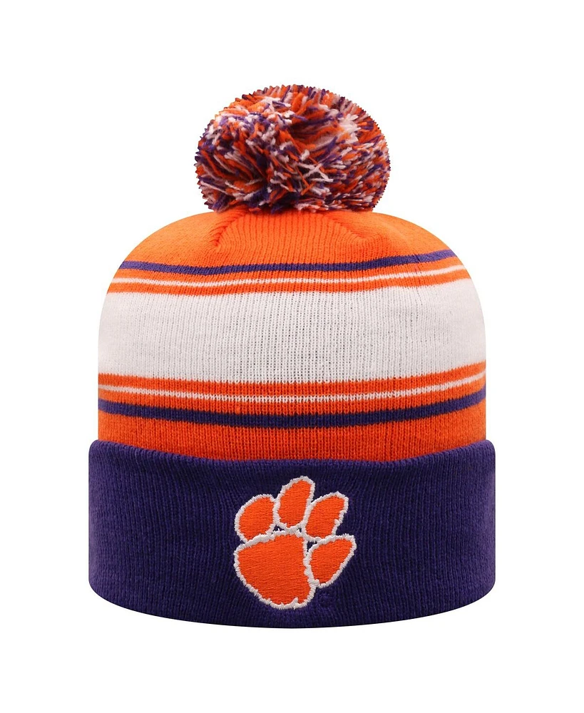 Top of the World Men's Orange Clemson Tigers Ambient Cuffed with Pom Knit Hat
