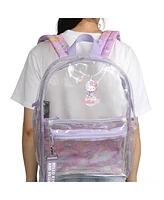 Hello Kitty & Friends Character Print 16.5" Clear Glitter Backpack