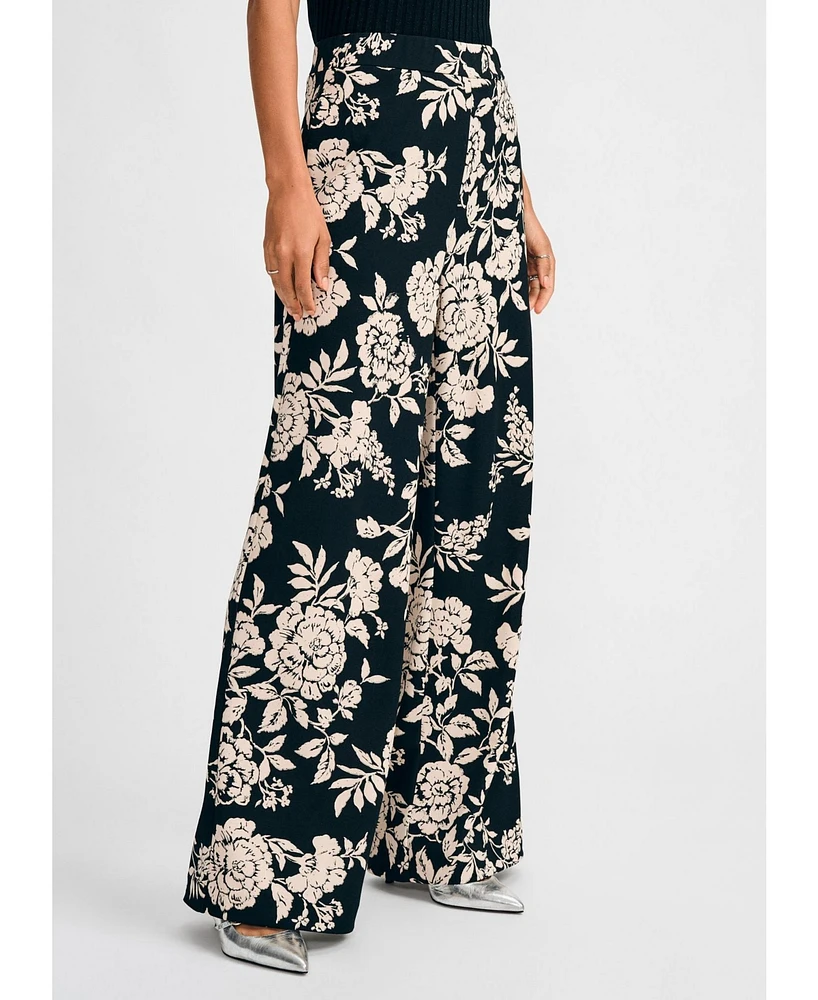 Isaac Mizrahi Women's Wide Leg Floral Pant