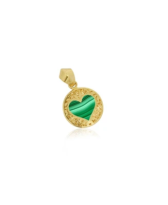 Malachite Lace Heart Charm