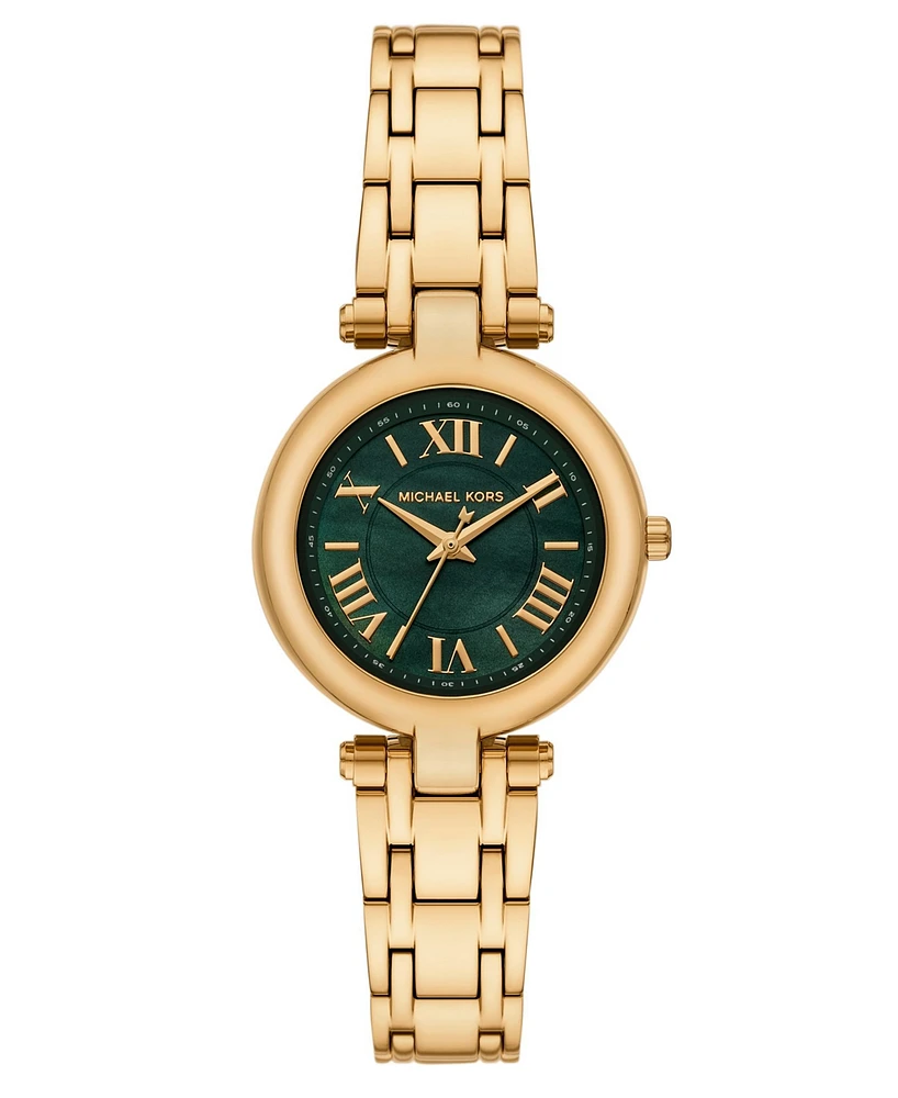 Michael Kors Women's Laney Three-Hand Gold-Tone Stainless Steel Watch, 30mm