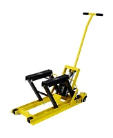 Hydraulic Motorcycle Lift Jack, 1500 Lbs Capacity Atv Scissor Lift Jack, Portable Motorcycle Lift Table with 4 Wheels, Hydraulic Foot-Operated Hoist S