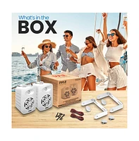Pyle PDWR45WT 4” 2-Way Waterproof Indoor/Outdoor Speaker System - 300W, White, Pair
