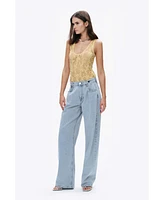 Nocturne Women's Halter Neck Lace Blouse