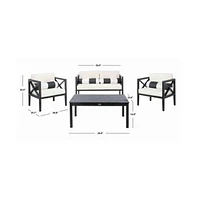 Nunzio 4 Pc Outdoor Set With Accent Pillows