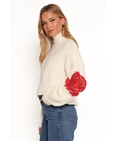 Petal and Pup Women's Kelso Flower Embroidery Knit Sweater